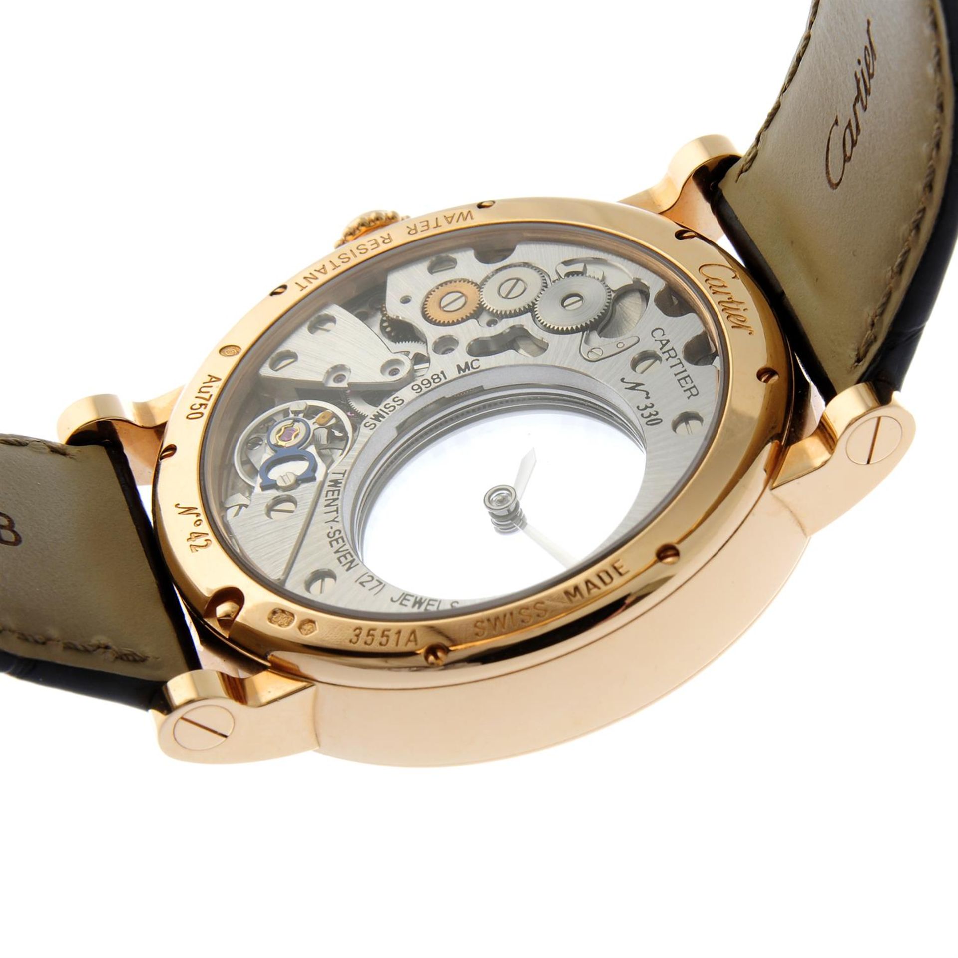 CARTIER - an 18ct rose gold Rotonde de Cartier Mystérieuse wrist watch, 42mm. - Image 5 of 7