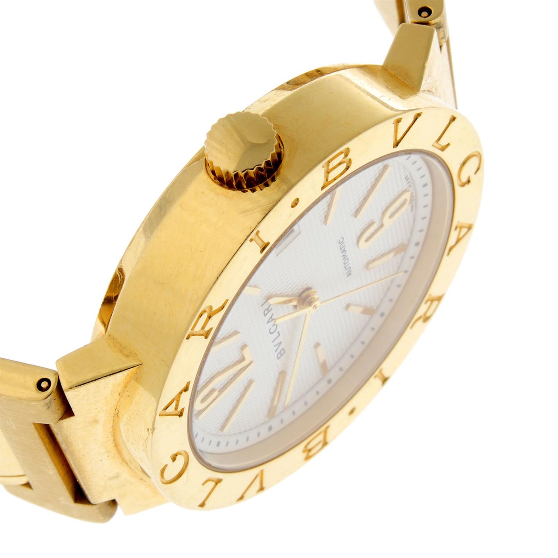 BULGARI - an 18ct yellow gold Diagono bracelet watch, 38mm. - Image 3 of 5