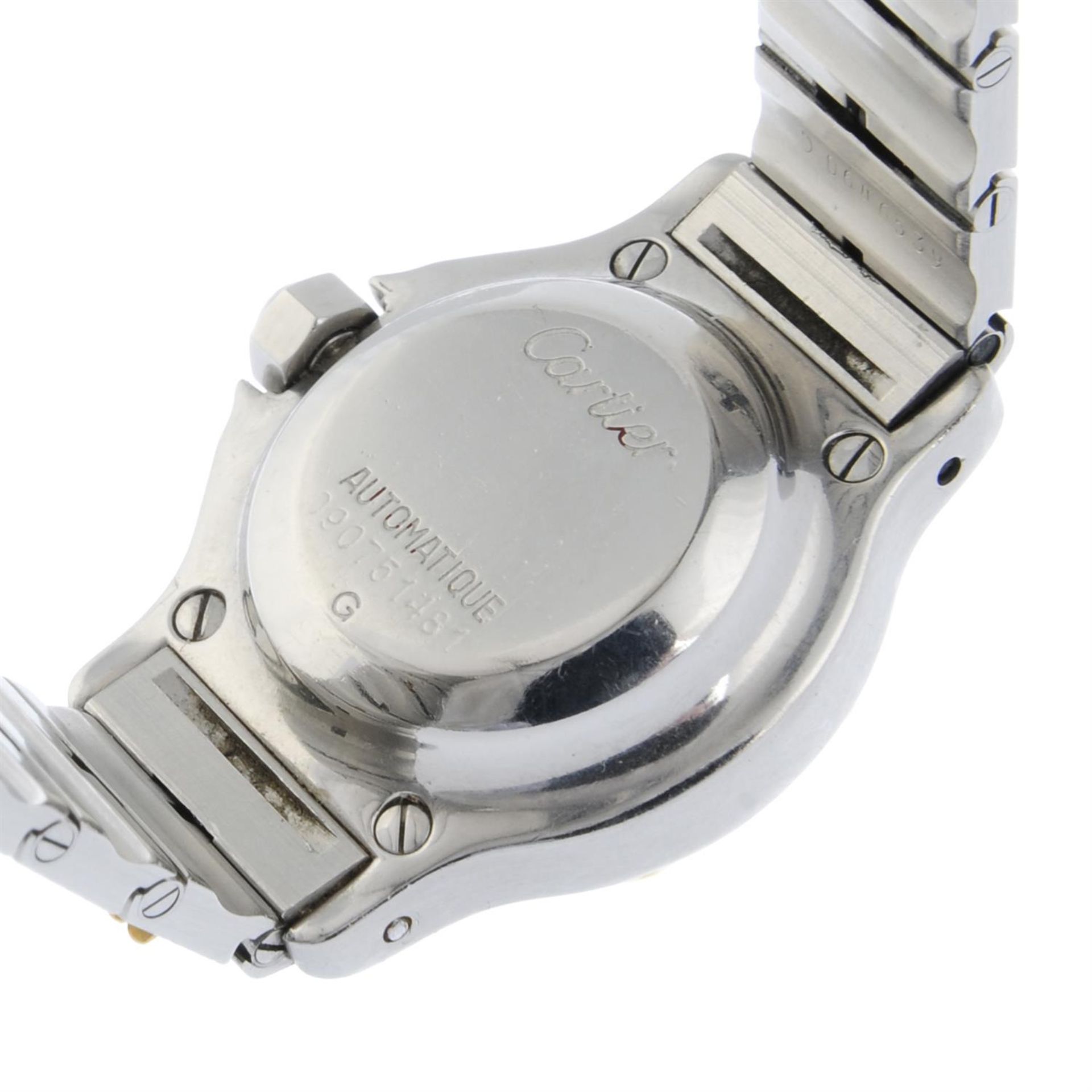 CARTIER - a bi-metal Santos Octagon bracelet watch, 24mm. - Image 4 of 5