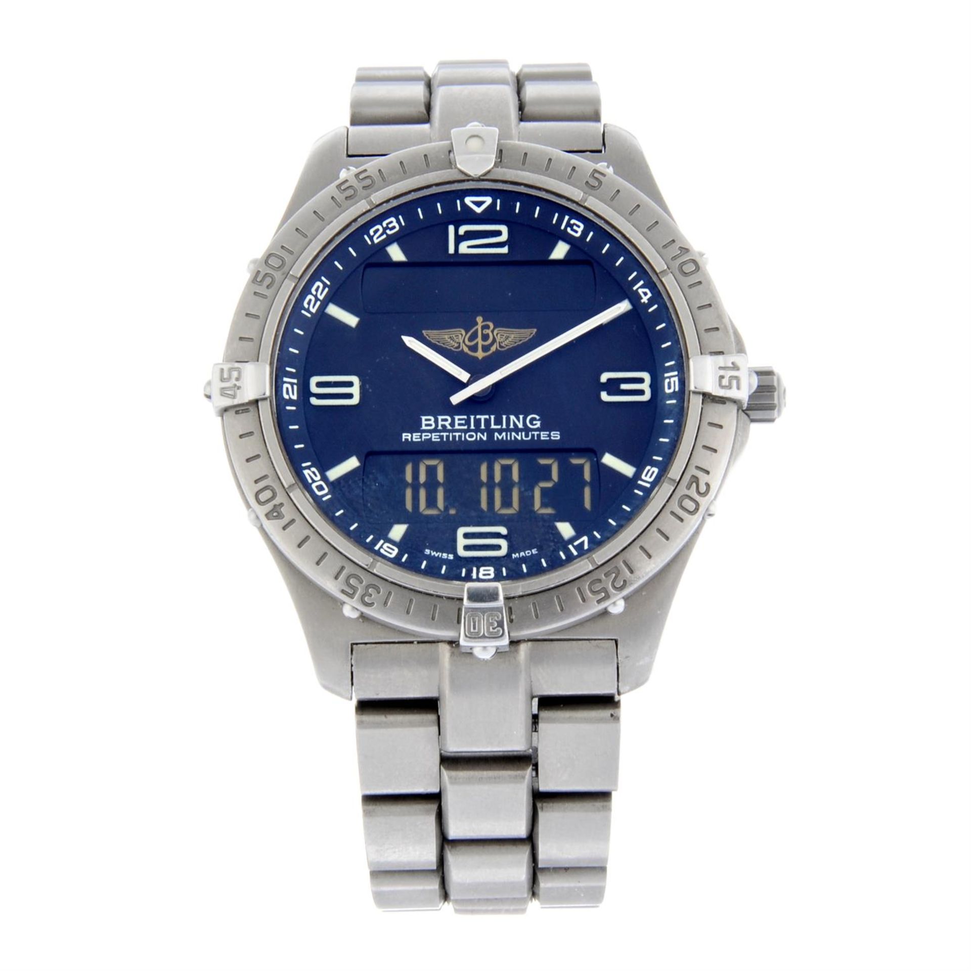 BREITLING - a titanium Aerospace bracelet watch. 40mm.