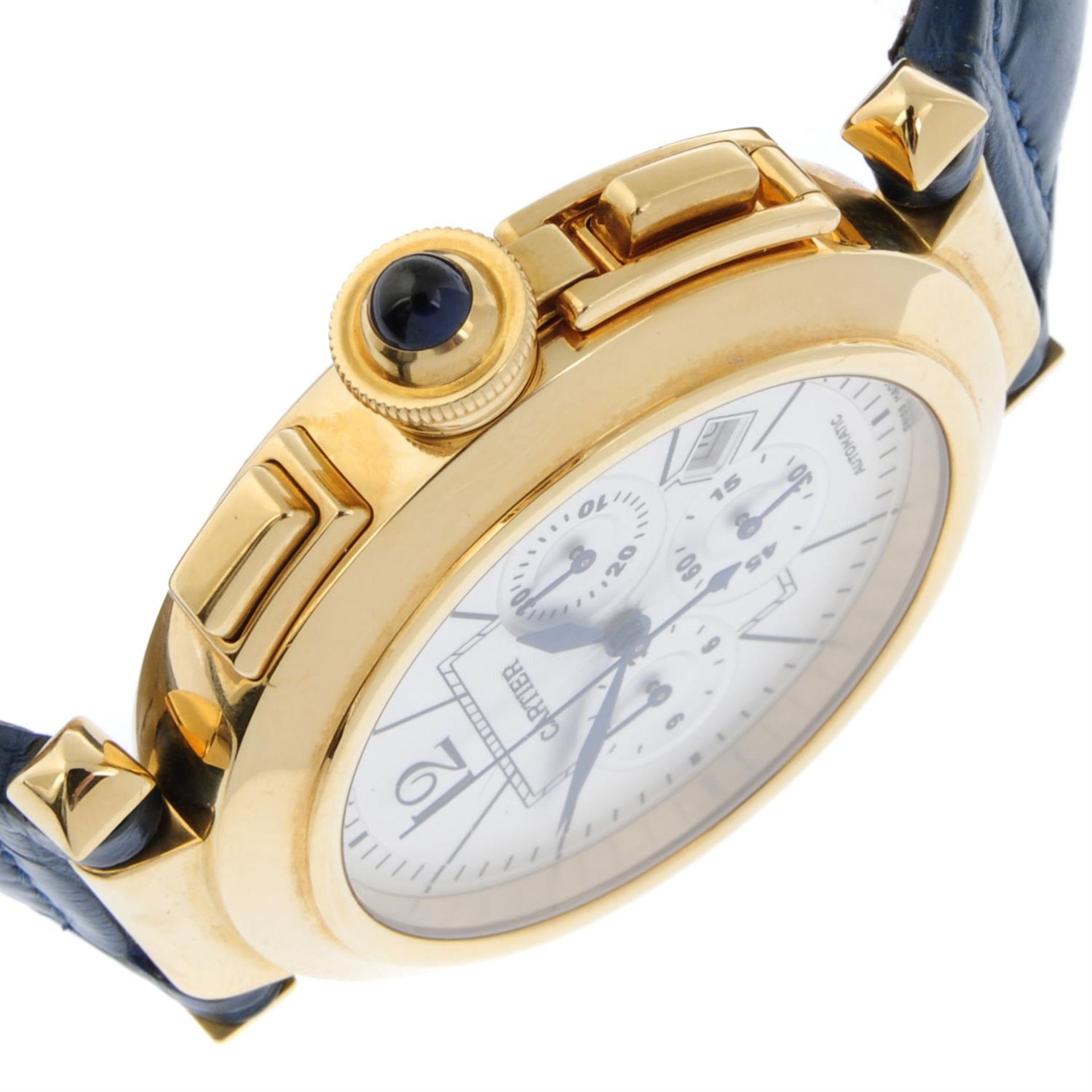 CARTIER - an 18ct yellow gold Pasha chronograph wrist watch, 42mm. - Image 3 of 6