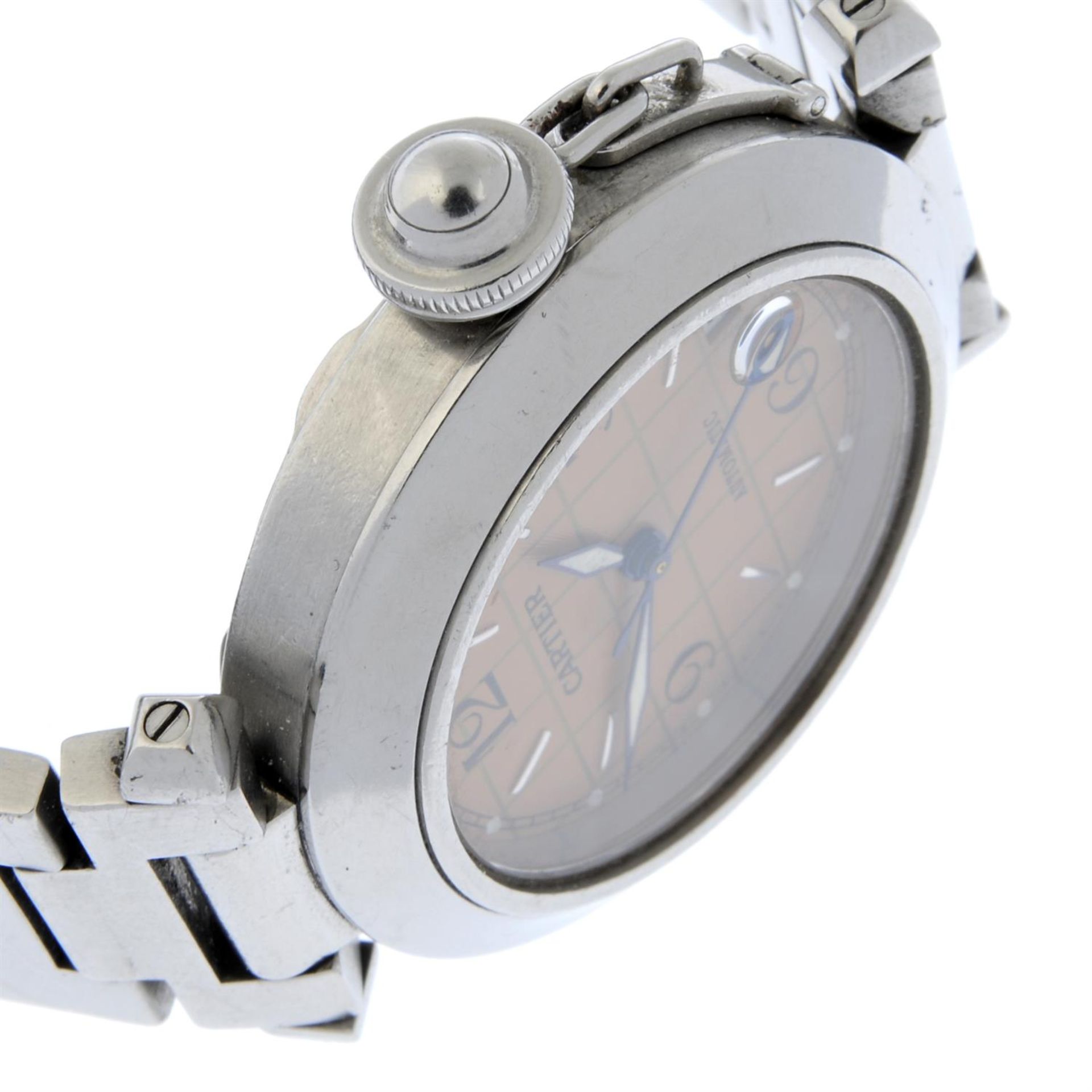 CARTIER - a stainless steel Pasha bracelet watch, 35mm. - Image 3 of 5