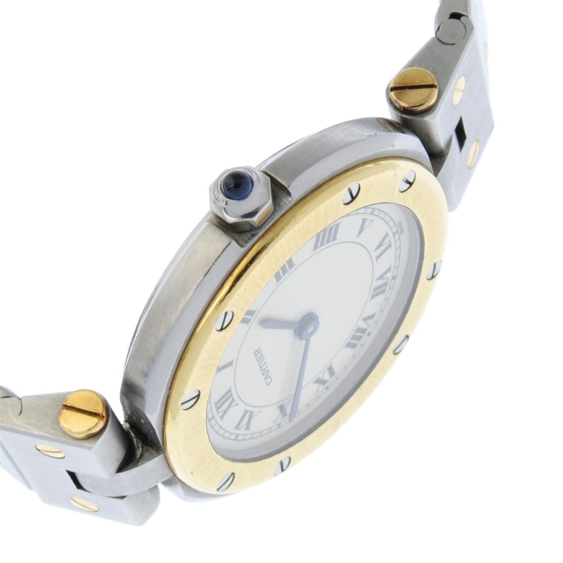 CARTIER - a bi-metal Santos Ronde bracelet watch, 27mm. - Image 3 of 5