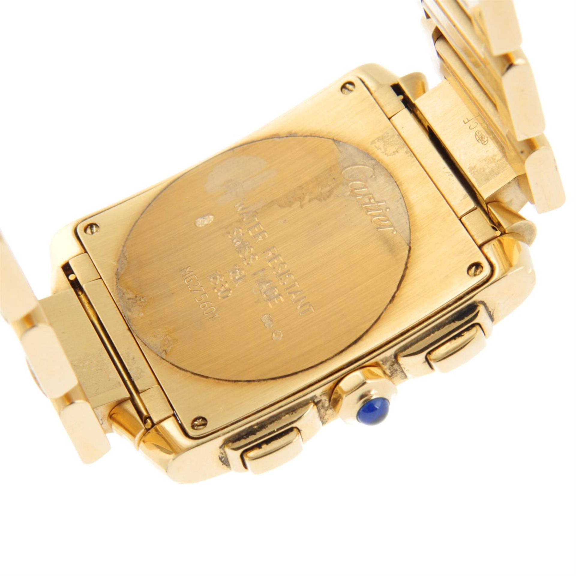 CARTIER - an 18ct yellow gold Tank Francaise chronograph bracelet watch, 28mm. - Image 5 of 6