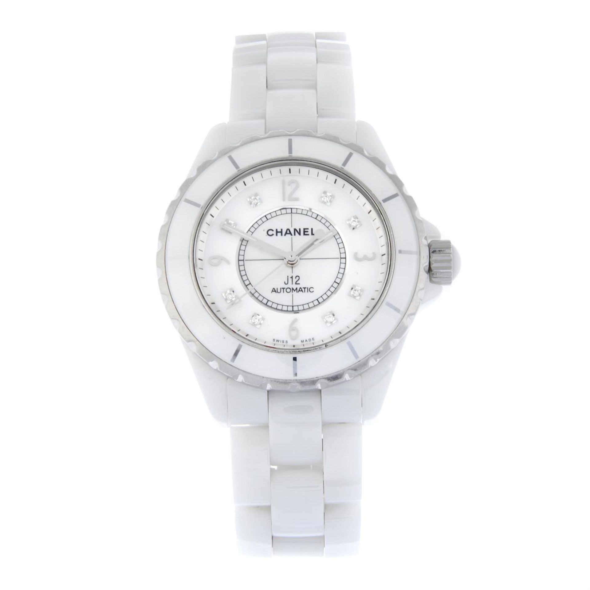 CHANEL - a ceramic J12 bracelet watch, 37mm.