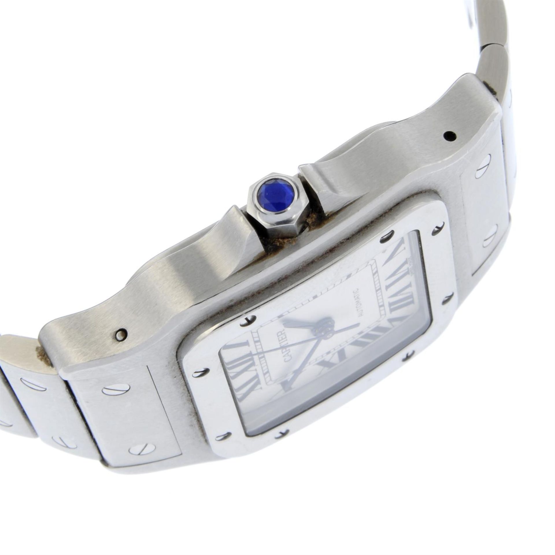 CARTIER - a stainless steel Santos bracelet watch, 32mm. - Image 3 of 5