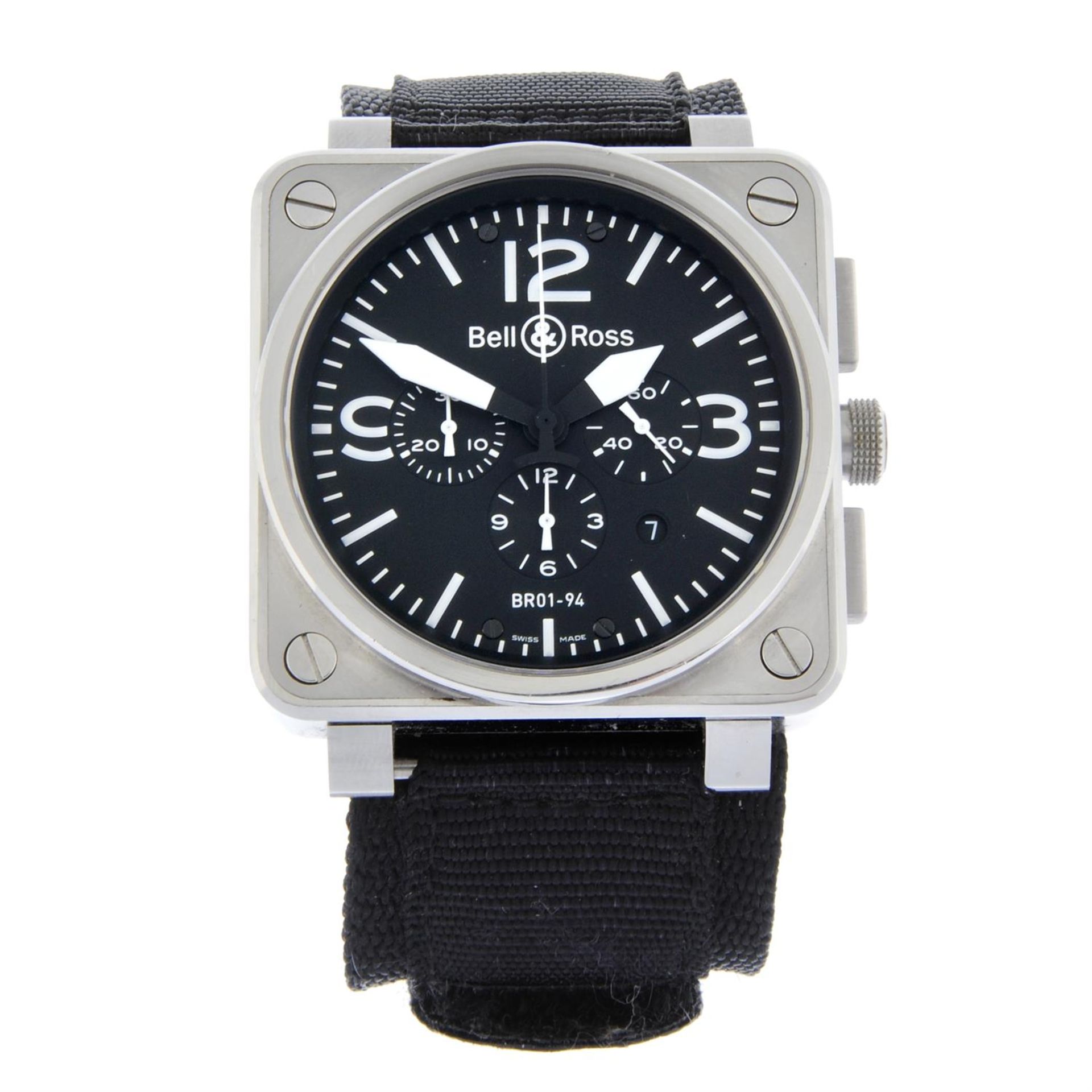 BELL & ROSS - a stainless steel BR01-94 chronograph wrist watch, 46x46mm.