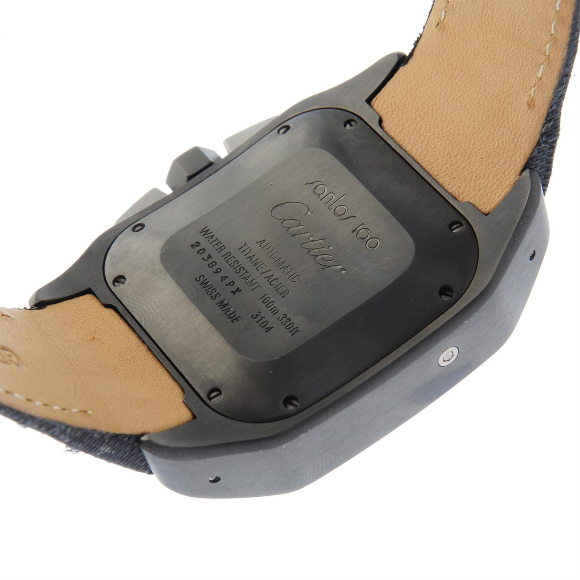 CARTIER - a titanium Santos 100XL chronograph wrist watch, 41x41mm. - Image 4 of 5
