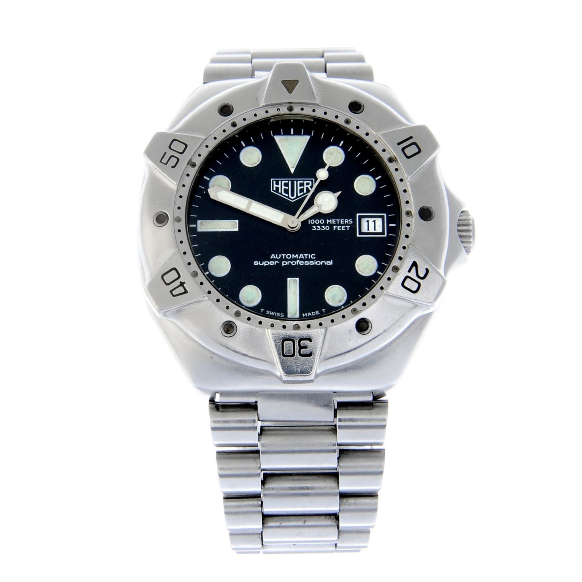HEUER - a stainless steel Super Professional bracelet watch, 41mm