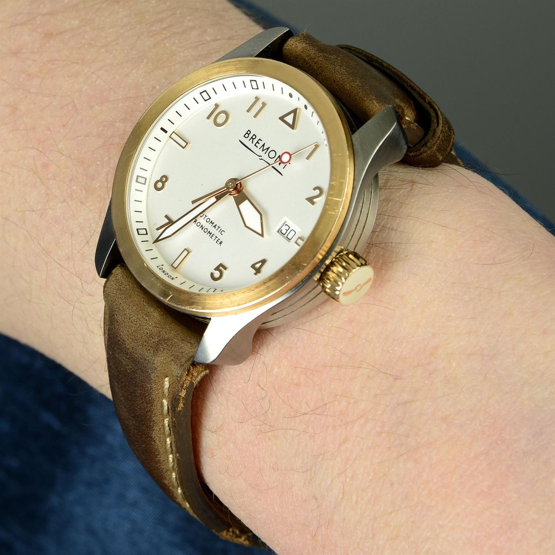 BREMONT - a Solo 37 bi-colour wrist watch, 37mm. - Image 5 of 5