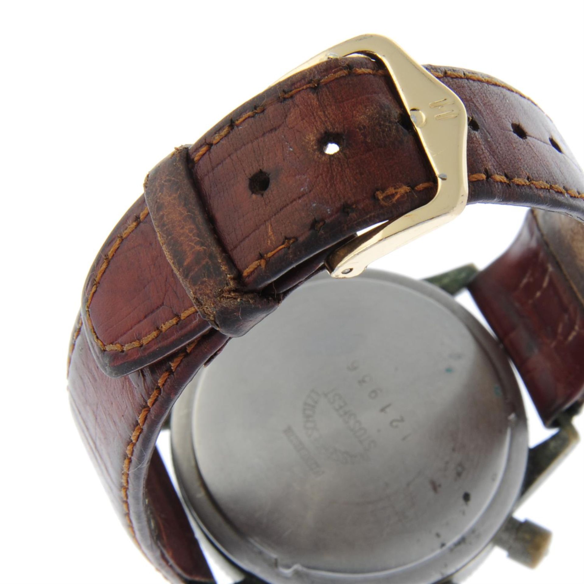 HANHART - a nickel plated chronograph wrist watch, 39mm. - Bild 2 aus 5