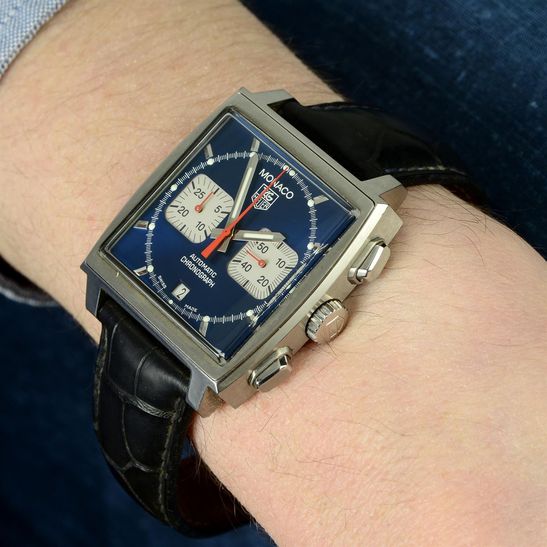 TAG HEUER - a stainless steel Monaco chronograph wrist watch, 38mm. - Bild 6 aus 6