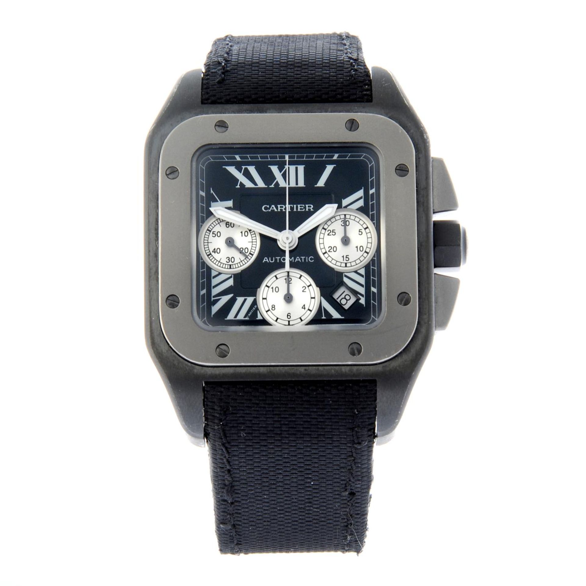 CARTIER - a titanium Santos 100XL chronograph wrist watch, 41x41mm.