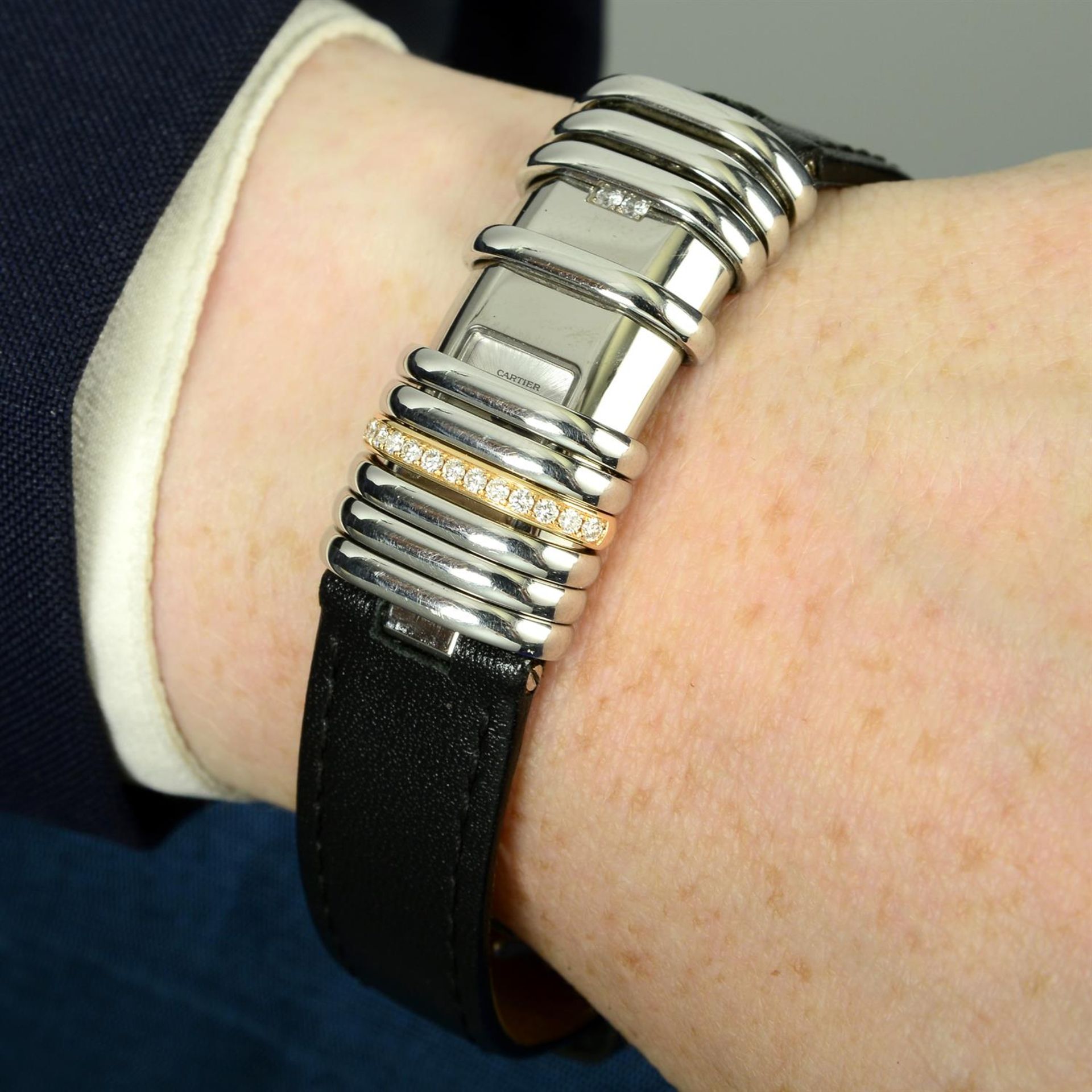 CARTIER - a bi-metal Declaration wrist watch, 15mm. - Image 4 of 4