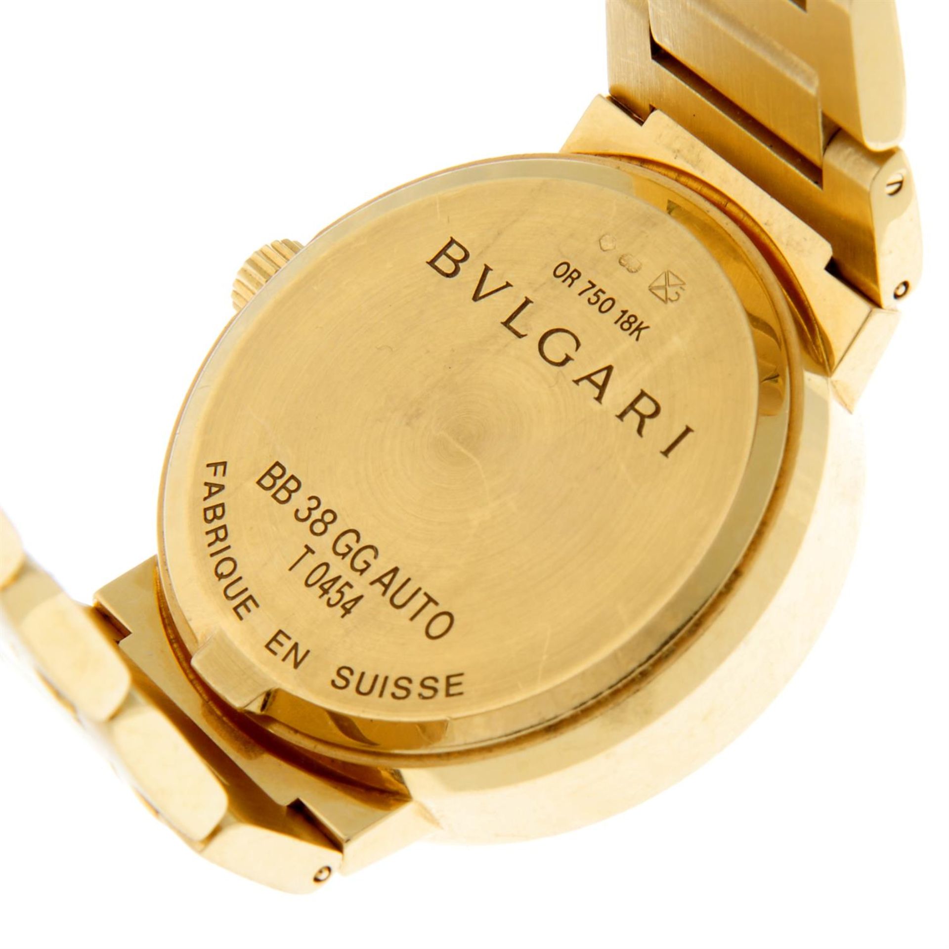 BULGARI - an 18ct yellow gold Diagono bracelet watch, 38mm. - Image 4 of 5