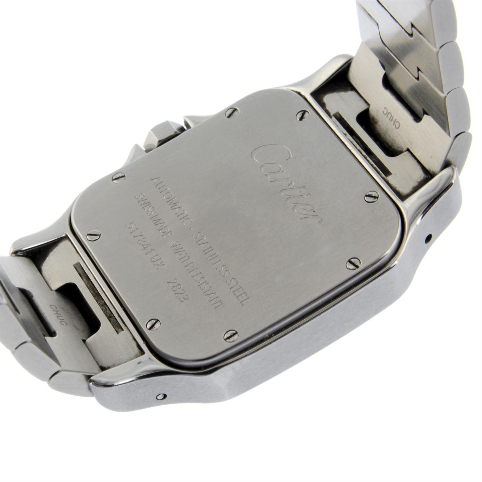 CARTIER - a stainless steel Santos bracelet watch, 32mm. - Image 4 of 5