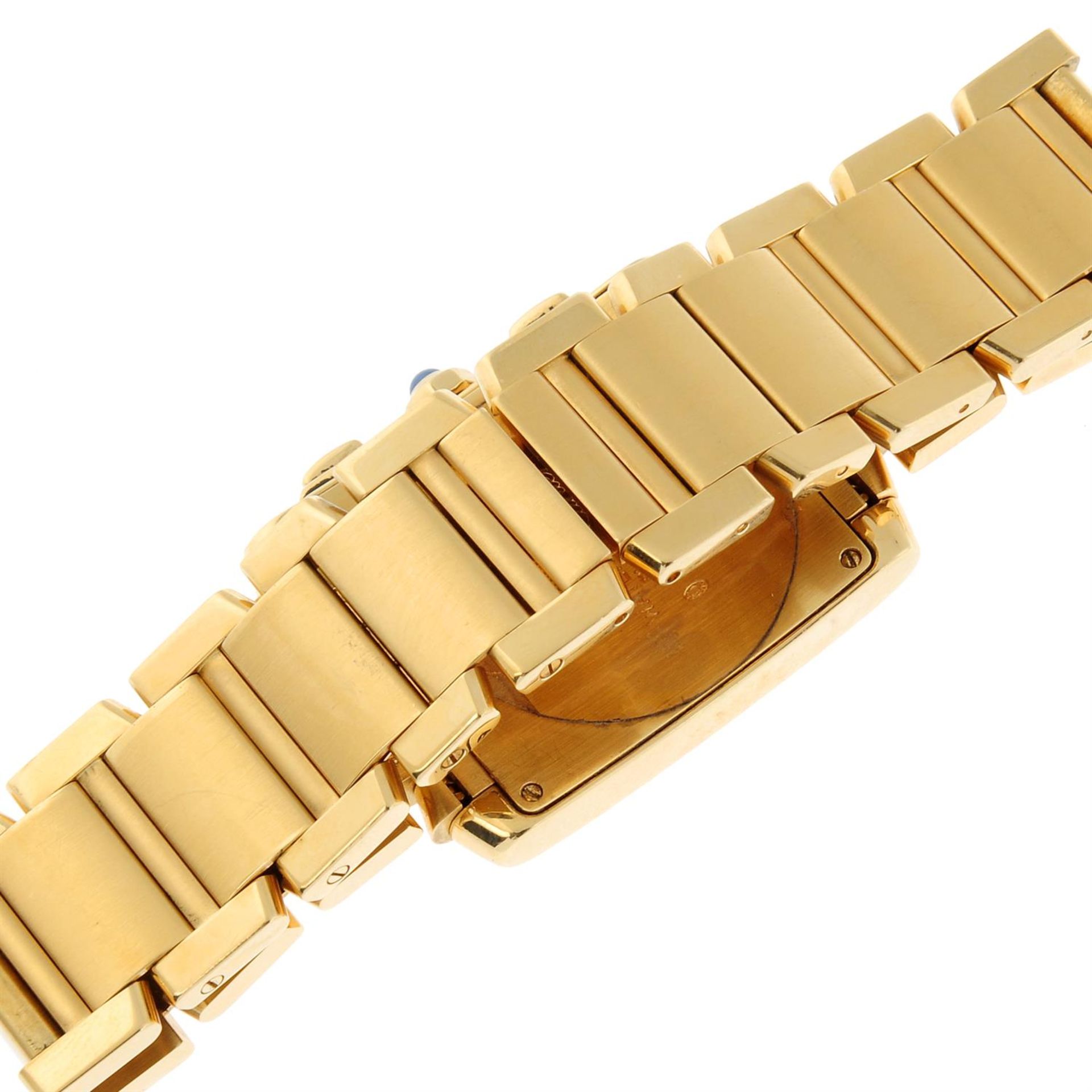 CARTIER - an 18ct yellow gold Tank Francaise chronograph bracelet watch, 28mm. - Image 2 of 6