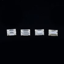 Four rectangular shape diamonds, weighing 0.36ct