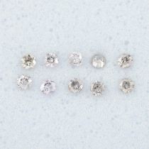 Ten brilliant cut 'pink' diamonds, weighing 0.15ct