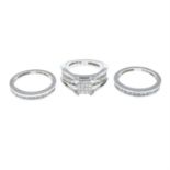 Three diamond rings.