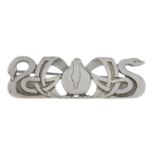 A silver 'Three Nornes' brooch, depicting the 'fates' swans of Norse mythology, by Shetland