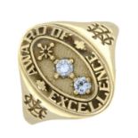 A brilliant-cut diamond 'Award Of Excellence' college ring.