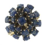 A sapphire dress ring.