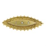 A late 19th century gold old-cut diamond lozenge brooch.