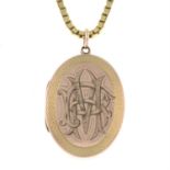 An early 20th century 9ct gold monogram locket pendant, by Payton, Pepper and Co,