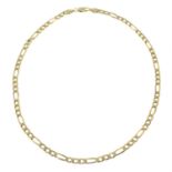 A 9ct gold flat curb link chain.