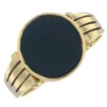 A late Victorian 18ct gold bloodstone signet ring.