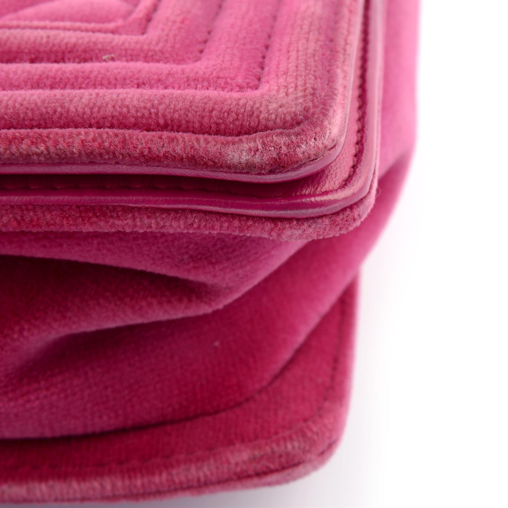 CHANEL - a pink velvet small Boy handbag. - Image 5 of 7