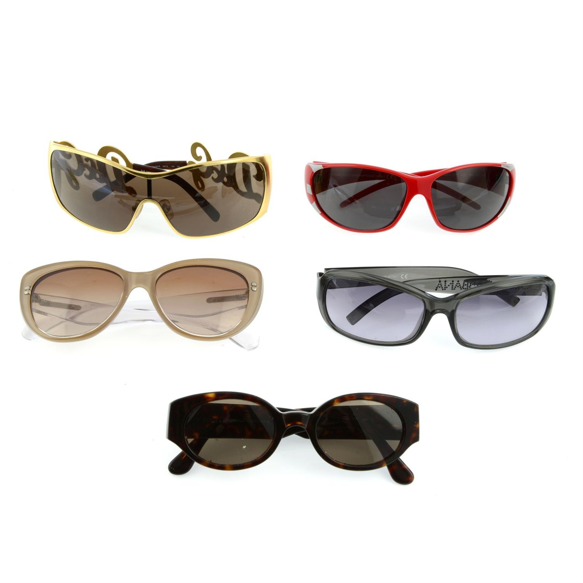 DOLCE & GABBANA - five pairs of sunglasses.