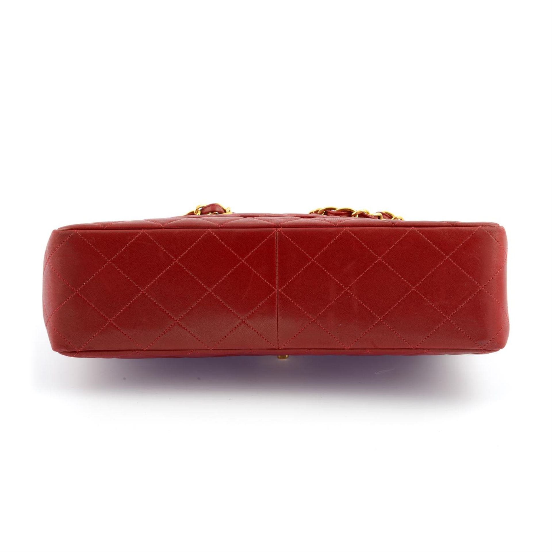 CHANEL - a red lambskin leather Jumbo flap handbag. - Image 4 of 6