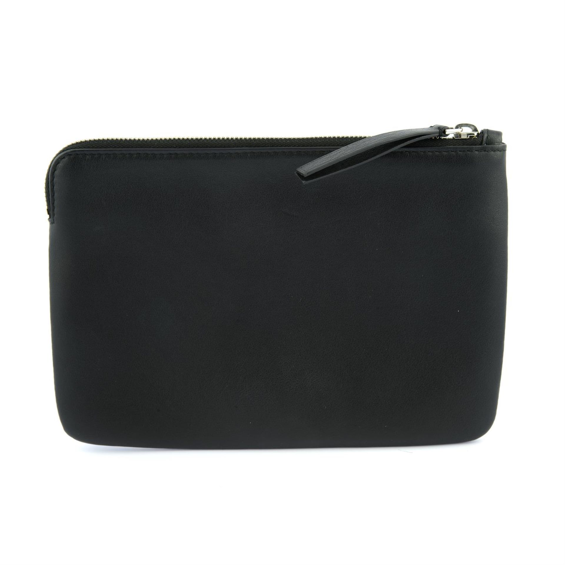 BALENCIAGA - a black leather clutch bag. - Image 2 of 3