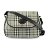 BURBERRY - a grey Nova check satchel.