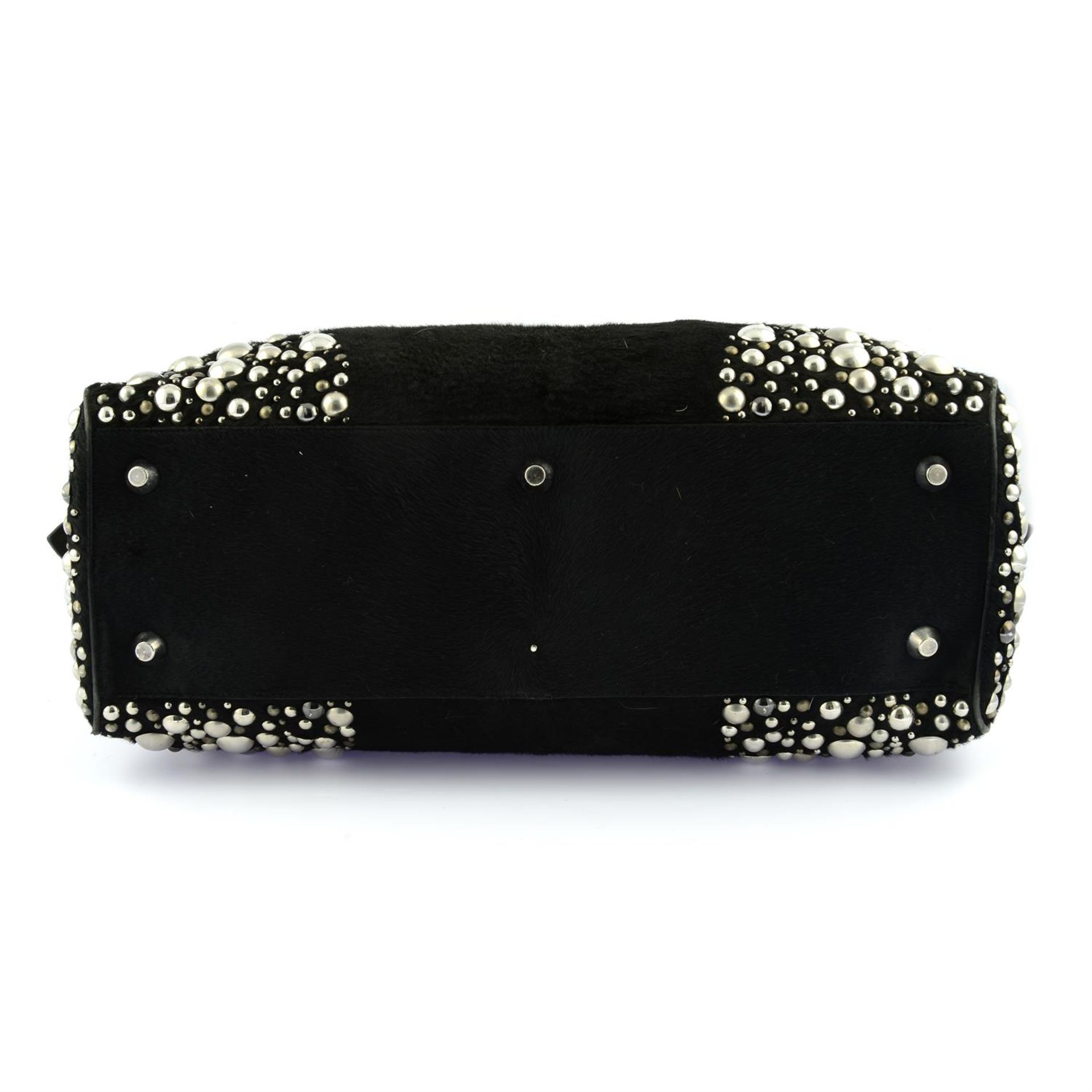 ALAÏA - a studded black Pony fur holdall. - Image 4 of 6