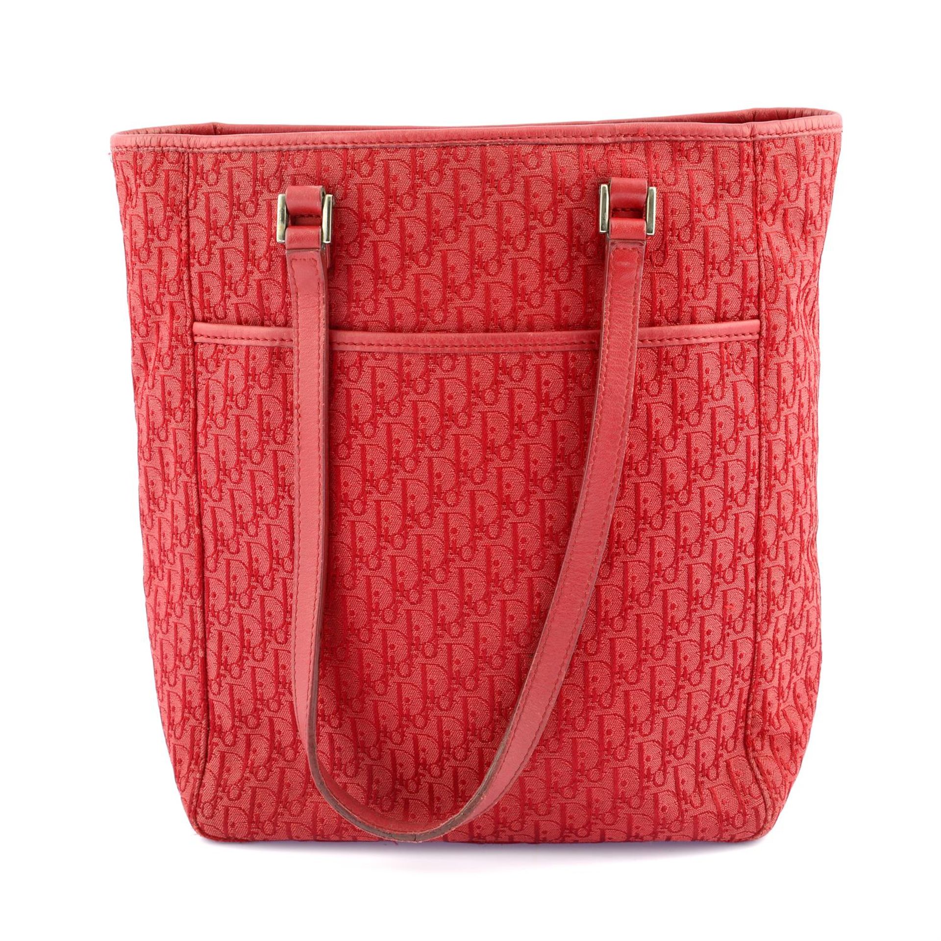 CHRISTIAN DIOR - a red canvas Trotter tote. - Image 2 of 5