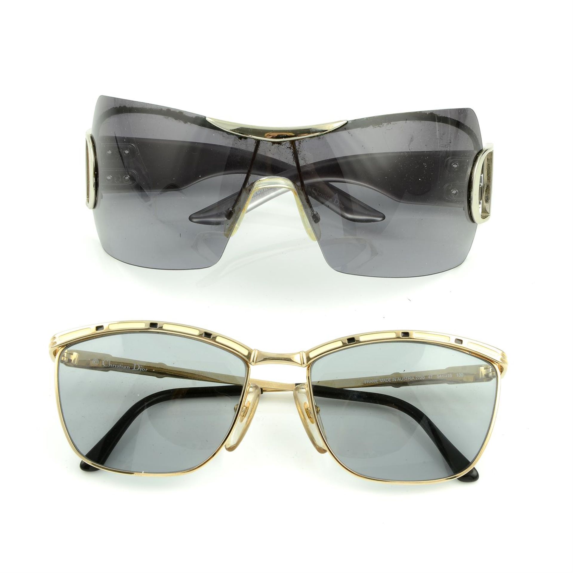 CHRISTIAN DIOR - two pairs of sunglasses.