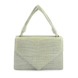 BOTTEGA VENETA - a small light beige Chene Crocodile leather Piano handbag.