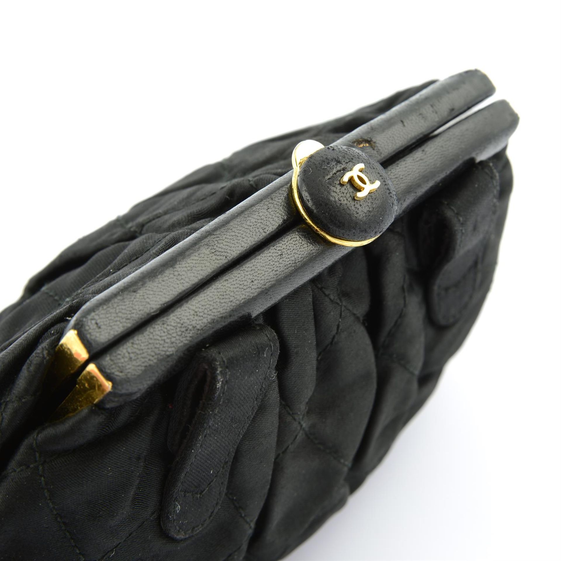 CHANEL - a 1989 black fabric small clutch bag. - Image 4 of 6