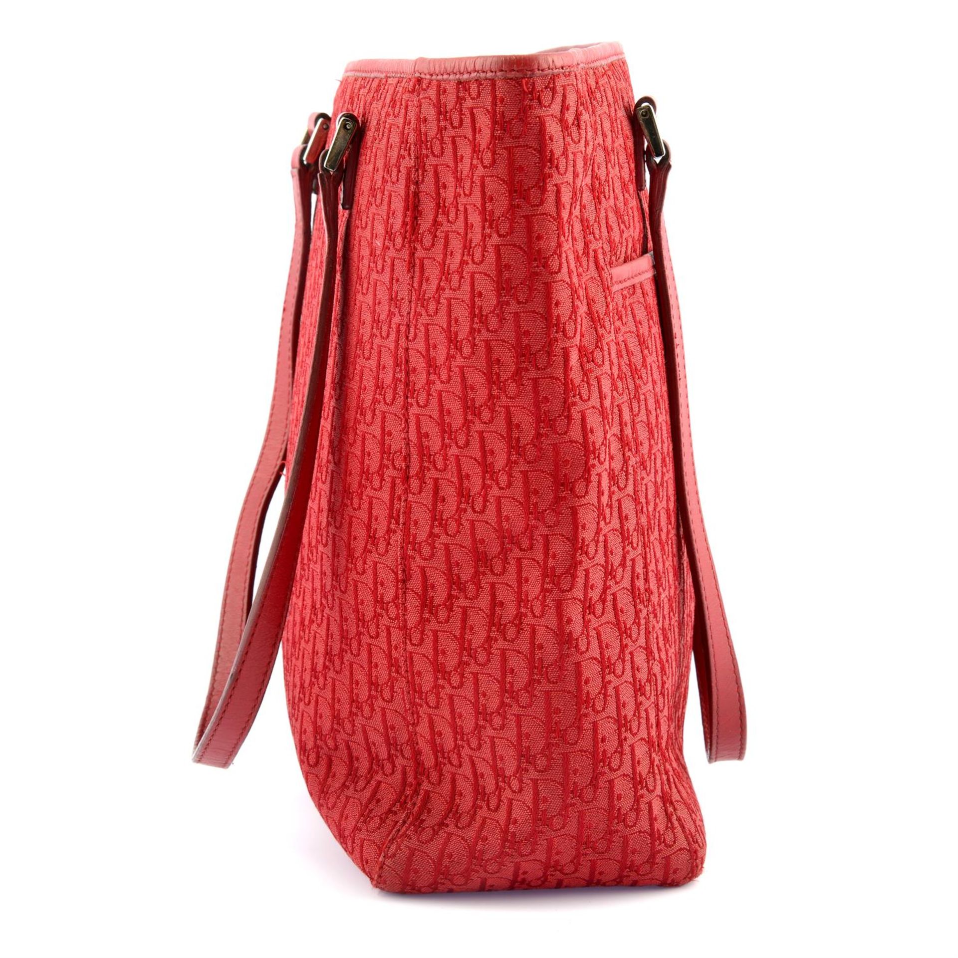 CHRISTIAN DIOR - a red canvas Trotter tote. - Image 3 of 5
