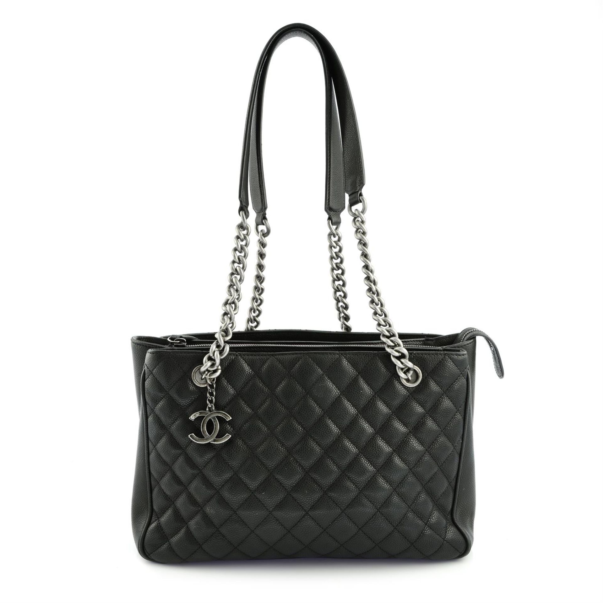 CHANEL - a black caviar leather Rock in Rome handbag.