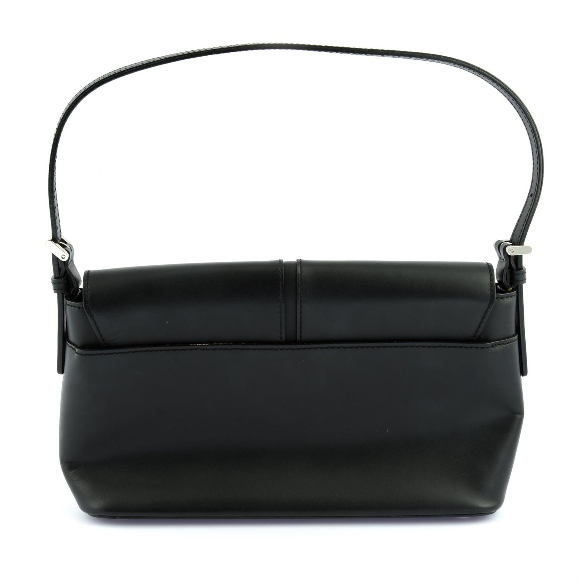 BURBERRY - a black leather rectangular shoulder flap bag. - Image 2 of 4