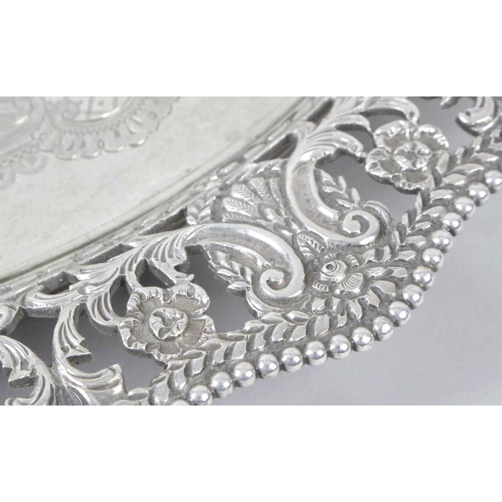 A late Victorian silver salver. - Image 2 of 3