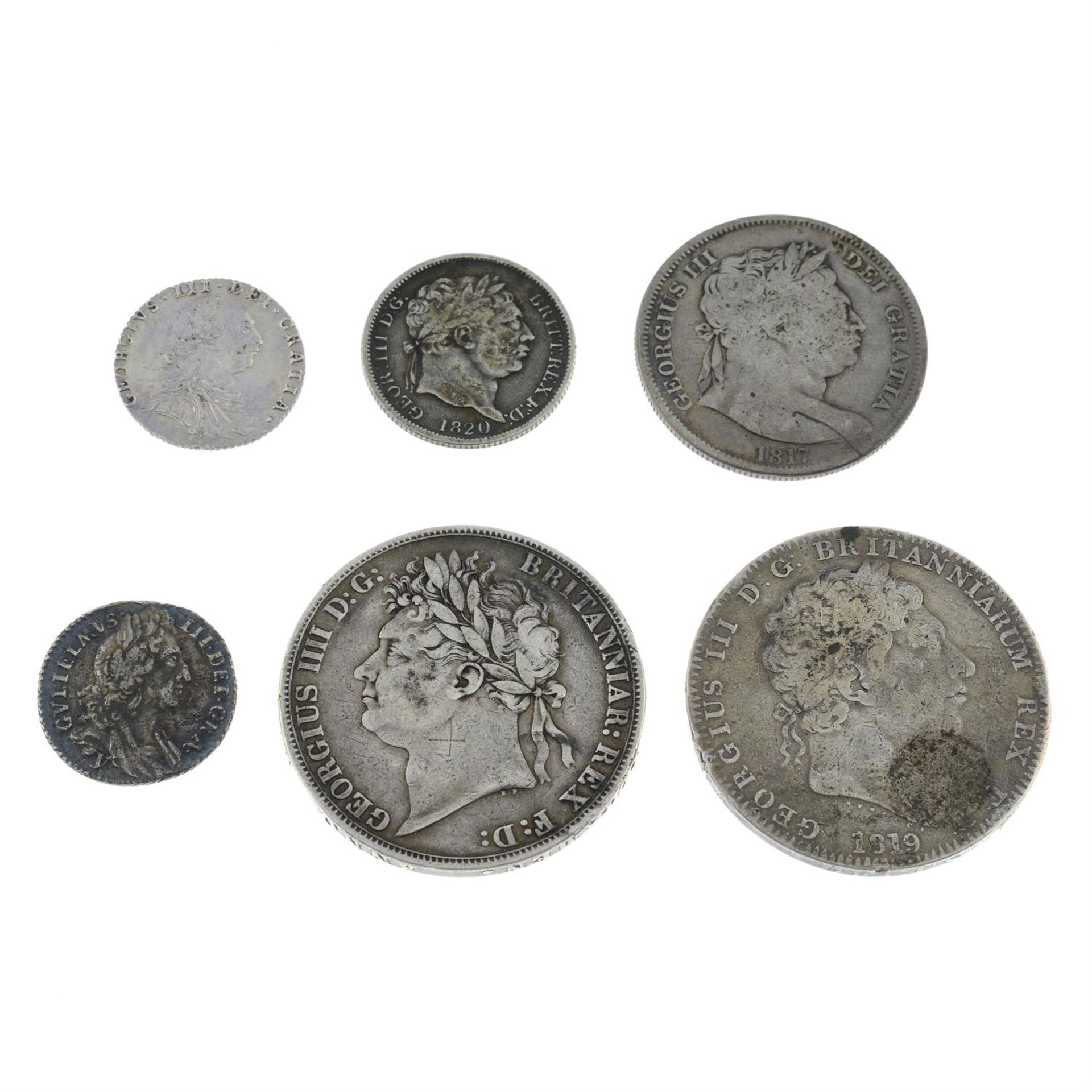 William III to George V, a quantity of silver coins, etc. (Lot).