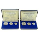Prince Charles, Investiture as Prince of Wales 1969, two sets of three silver medals.