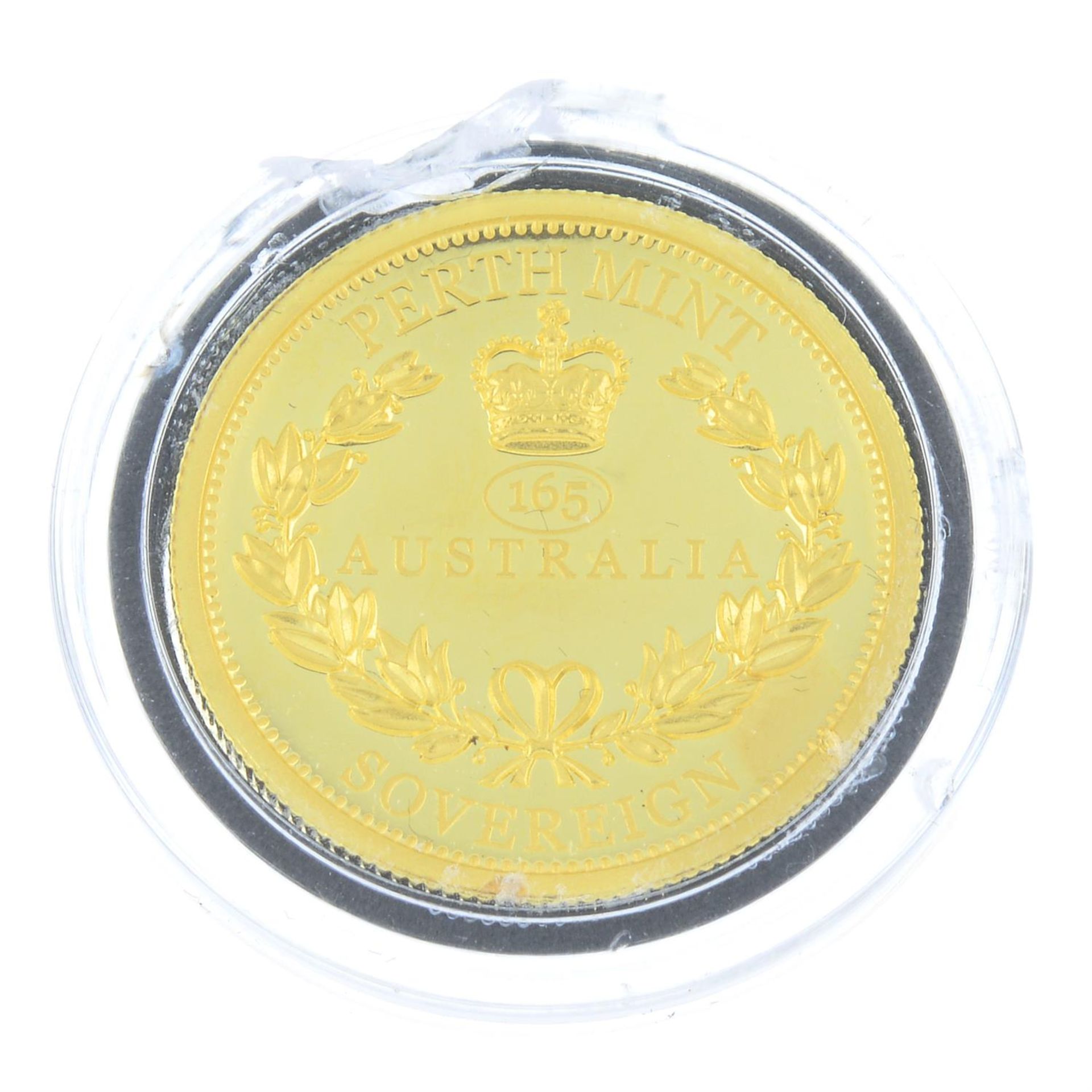 Australia, Elizabeth II, gold proof piedfort 50-Dollars Sovereign 2020. - Image 2 of 4