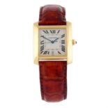 CARTIER - an 18ct yellow gold Tank Francaise 1840 wrist watch, 28x24mm.