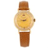 JAEGER-LECOULTRE - a yellow metal Powermatic wrist watch, 33mm.